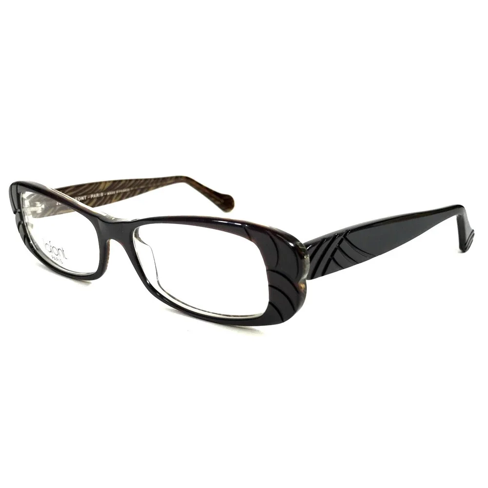 Jean Lafont Eyeglasses Frames GLORIA 283 Dull Purple Tiger Stripes 53-16-140